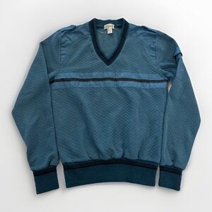 Vintage An Alexxus Exclusive Sweatshirt Mens S Blue 80s New Wave V-Neck